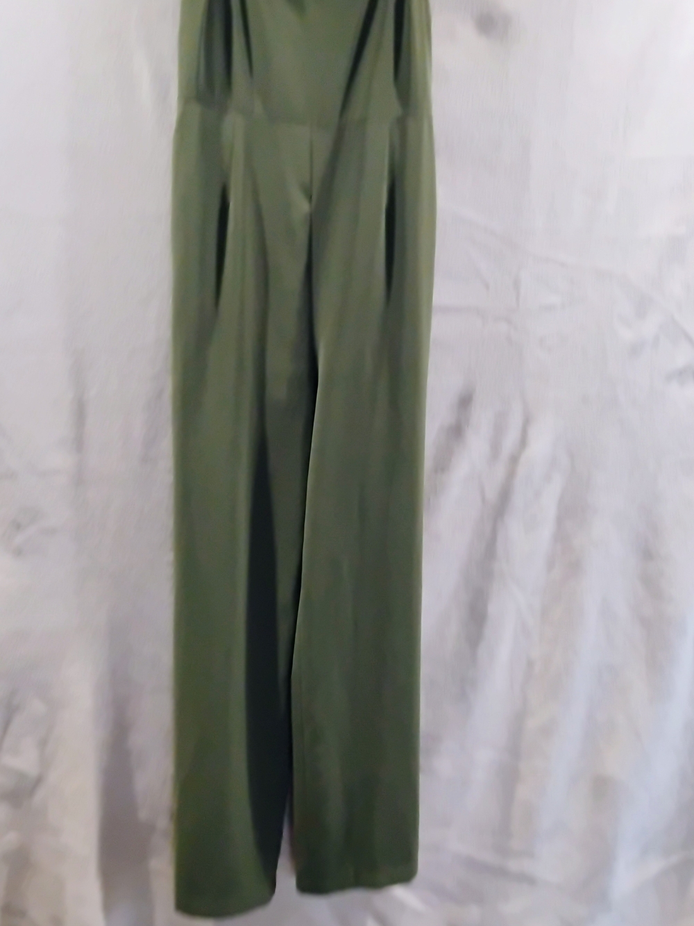 Olive Green Wide-Leg Jumpsuit Pants